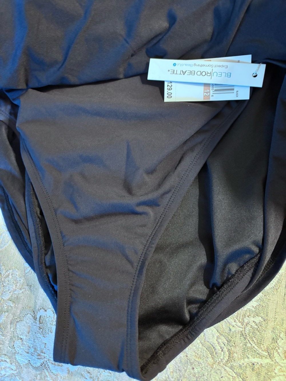 Bleu Rod Beattie Black Lace-Up V-Neck One-Piece Swimdress - Picture 7 of 8